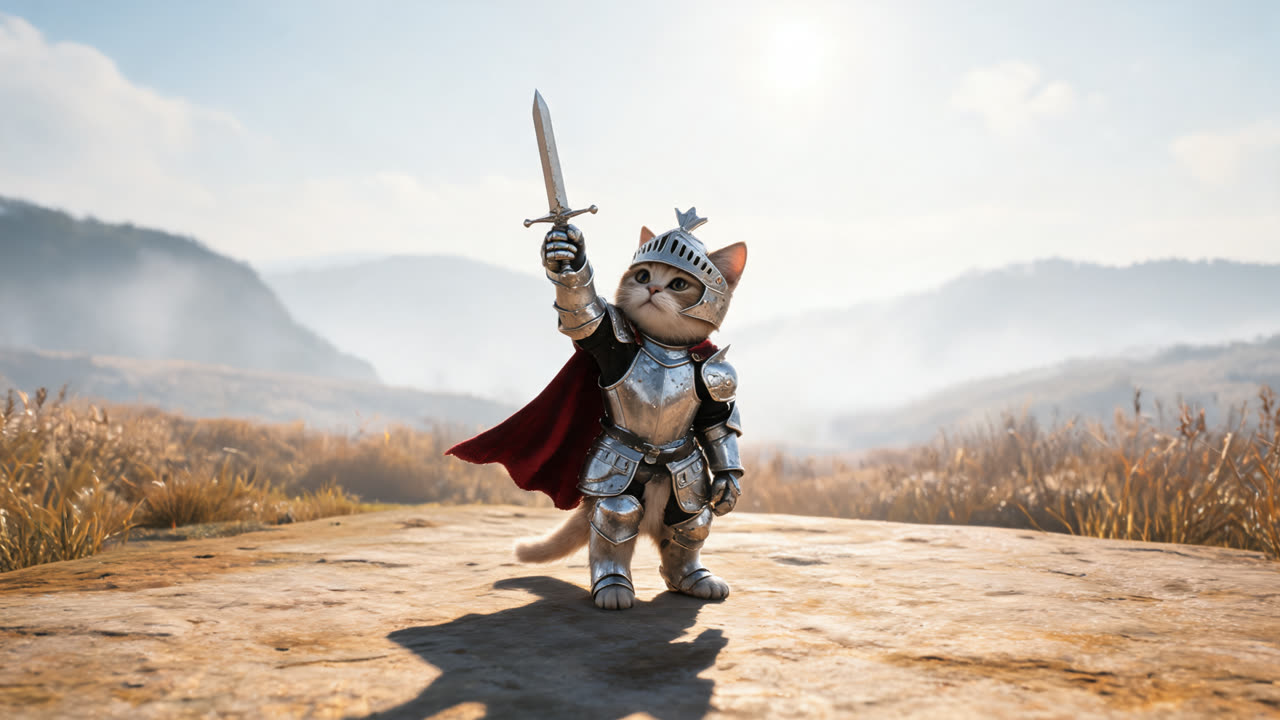 Generador de video Knight Cat AI: Foto a video de caballero