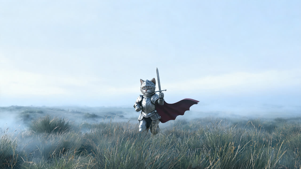 Knight Cat AI-videogenerator: foto naar ridder video
