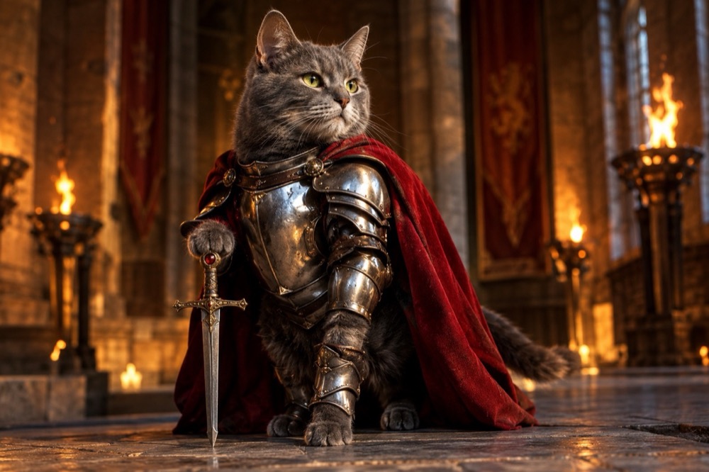 مولّد صور Knight Cat للقط الفارس
